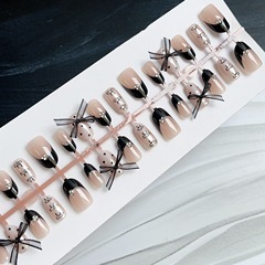 30片全尺碼穿戴式美甲可愛法式蕾絲蝴蝶穿戴甲ins風假指甲成品