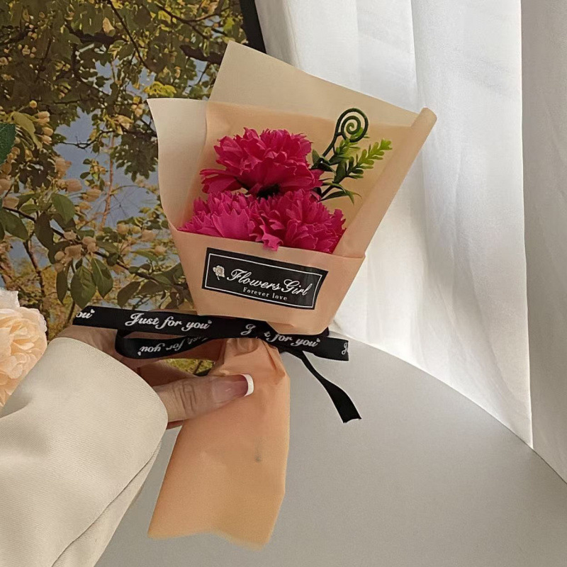 Flor artificial, clavel, ramo único, flor de jabón, venta al por mayor, regalos del día de la madre, promoción de la tienda, promoción de productos transfronterizos
