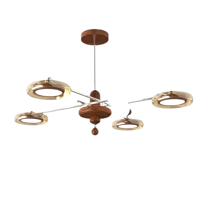 madera de estilo de nuez antiguo espíritu de nuez pasillo dormitorio lámparas silenciosas medievales frijoles retro platillos voladores techo lámpara superior