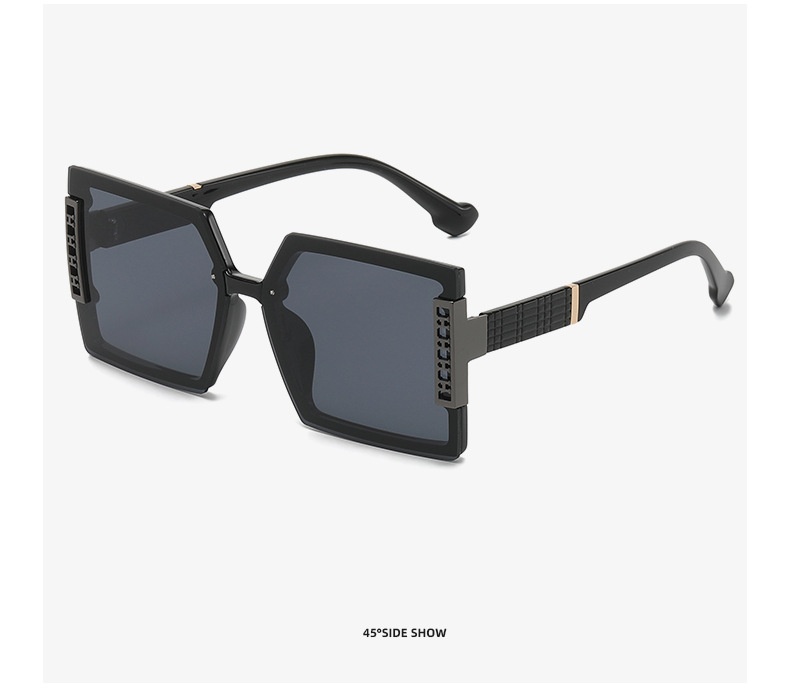 Neue Buchstabe H Modetrend-Sonnenbrille mit großem Rahmen, personalisierte Straßenfoto-Sonnenbrille im Internet, rote Straßenfoto-Sonnenbrille_voghion.com