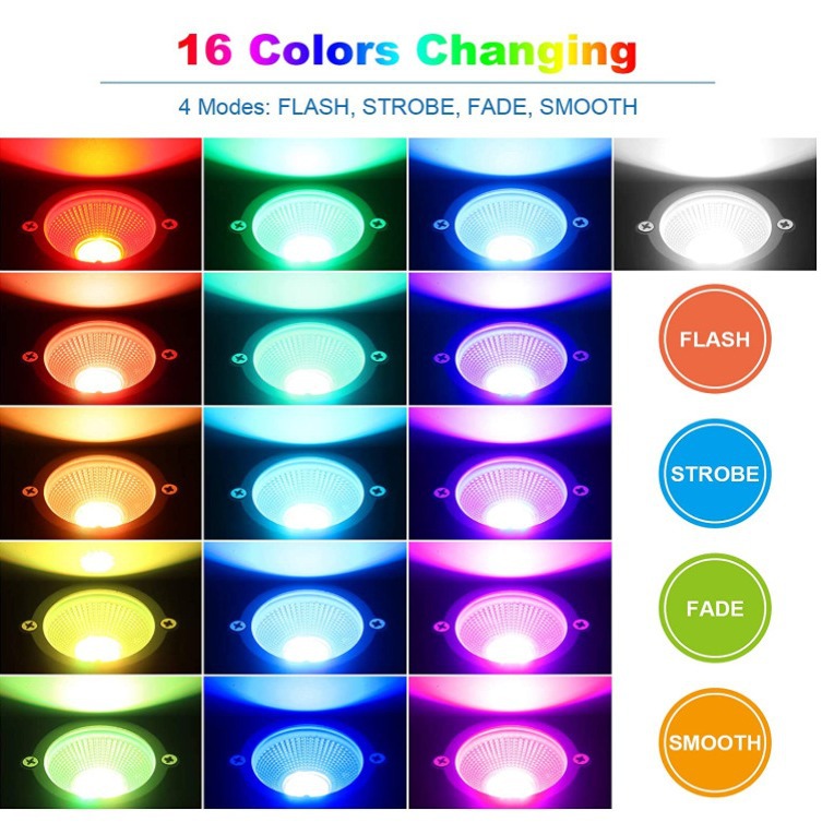 Luces empotradas en el suelo 6w9w12wRGBW, luces de inserción en el suelo, luces para paisajismo, iluminación RGB para árboles, focos, luces para césped. image 5