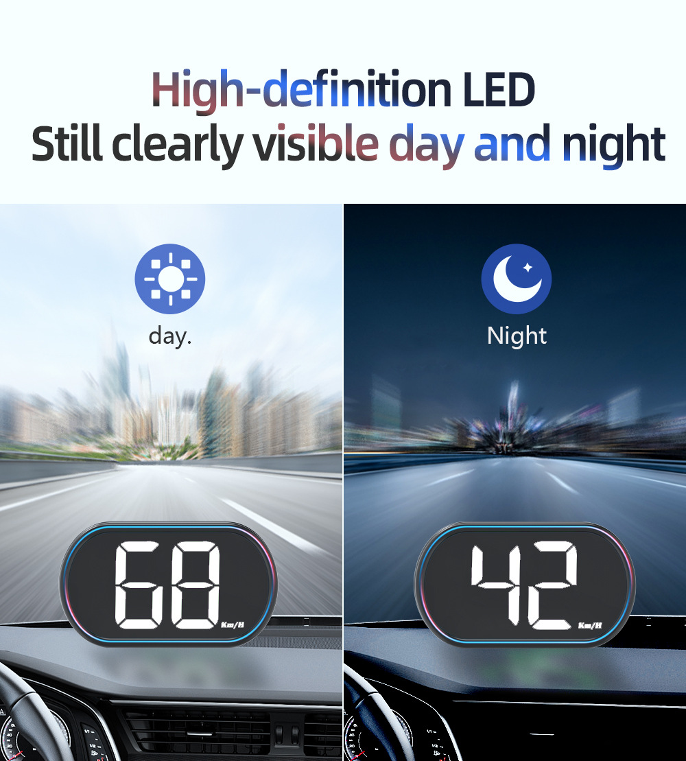 Car HUD Head-Up Display Beidou GPS Dual-Core No-Latency High-Definition Speedometer Head-Up Instrument X2 Universal Model