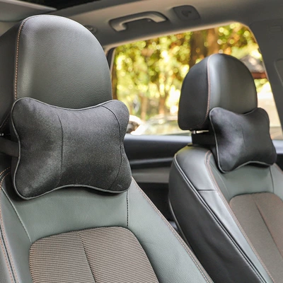 a Pair of Car Pillows, Headrest - 1-pair-of-black-headrests