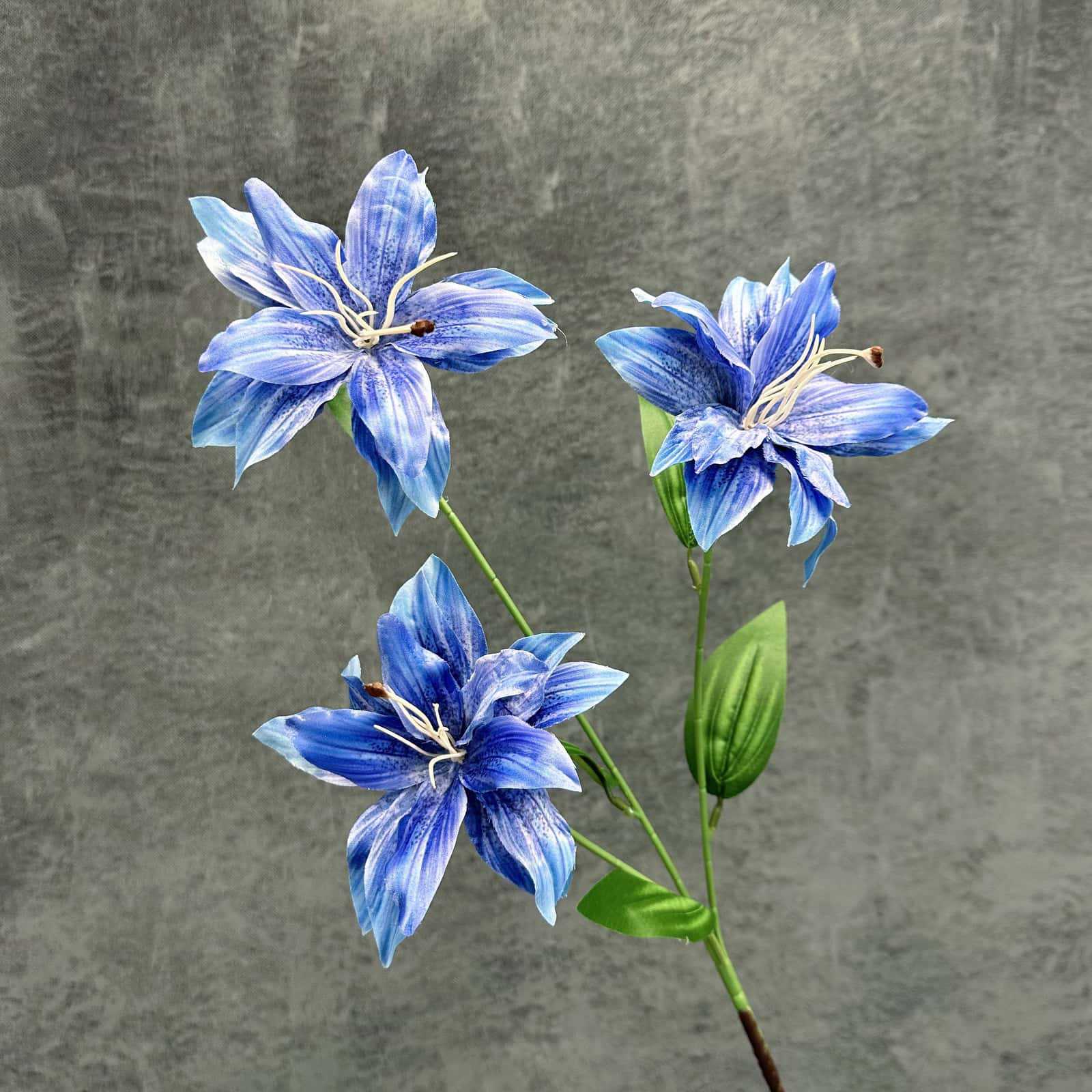 Impresión de flores de simulación 3 cabezas lirios decoración del hogar decoración de bodas decoración de flores falsas al por mayor