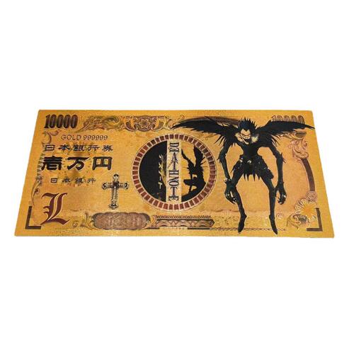 Classic Japanese comics, Death Note commemorative banknotes, gold banknotes, plastic coins, plastic gold foil banknotes, live broadcast gift collection