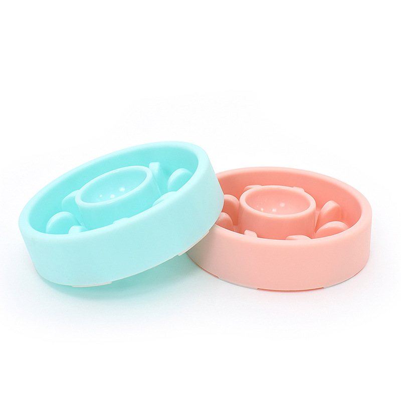 Leyoupai Venta caliente para mascotas Slow Food Bowl tazón para perros antidetonantes gato tazón anti-estrangulamiento digestión plástico para mascotas tazón de comida lenta