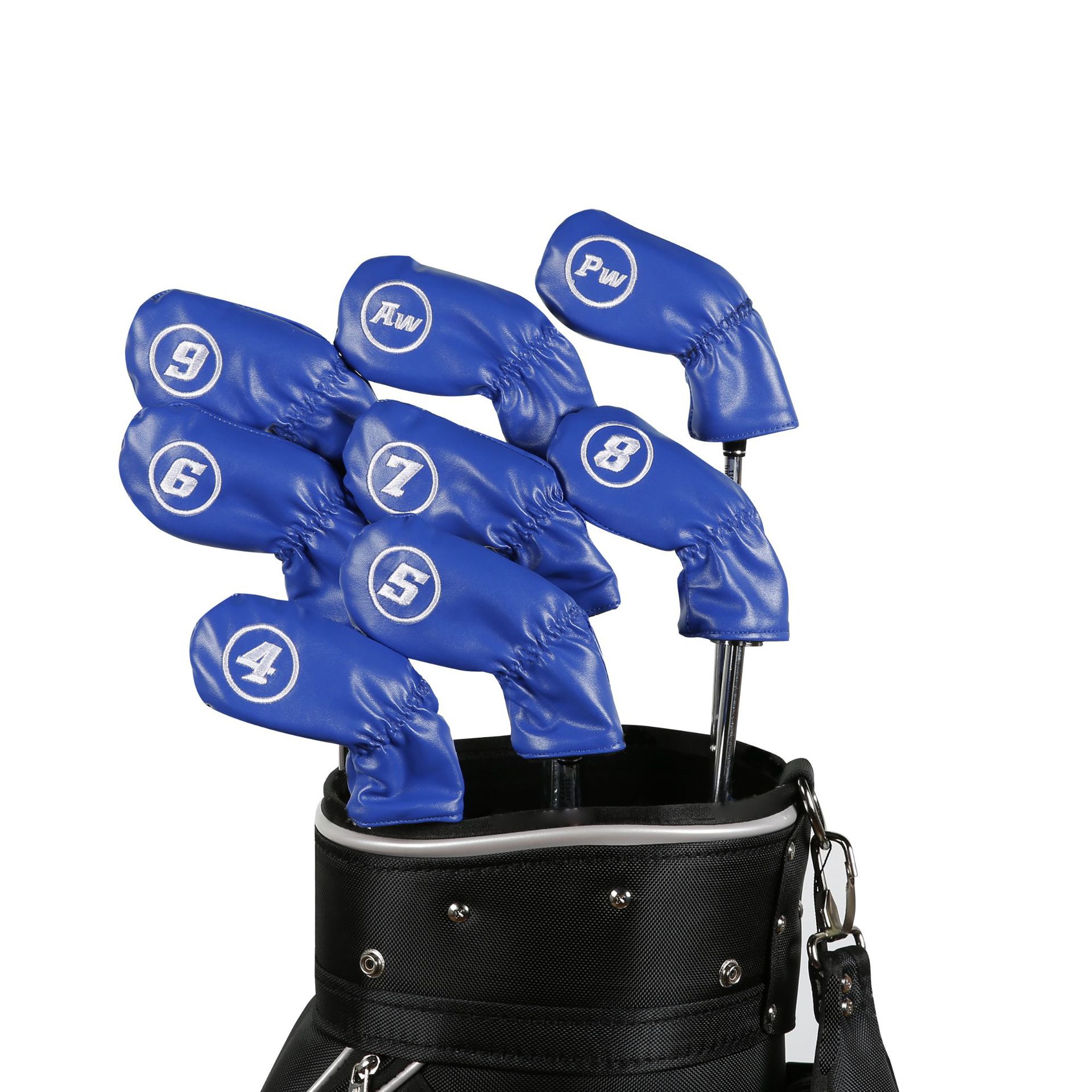 Golfironheadcover juego de hierros de golf juego de cabeza de polo de pu nuevo juego de gorras juego de gorra sombrero de cabeza de bola