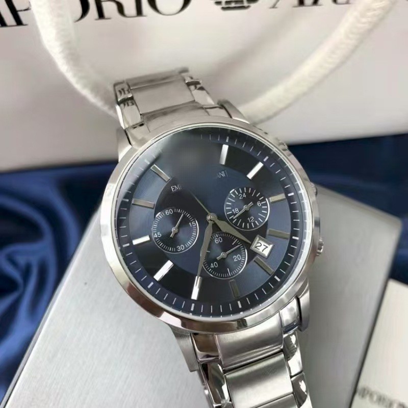 Manufacturer Wholesale Amara Pointer Three-Eye Multifunctional Business Quartz Watch Steel Band Quartz Watch for Men