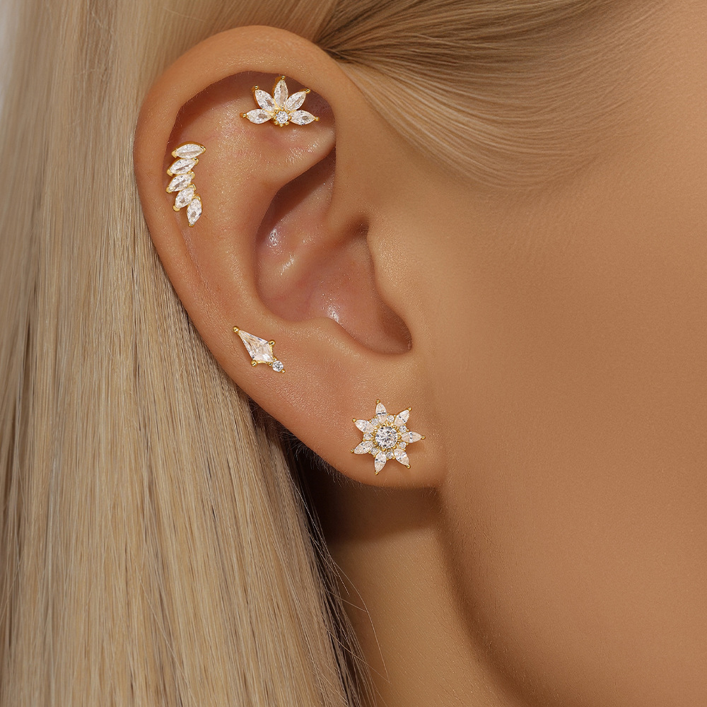 3g Weight Zircon Inlay Material Ear Studs Classification Ear Cartilage Rings & Studs Piercing Type 1 Piece Quantity Daily, Festival Occasion 925 Sterling Silver Material Geometric Pattern Unisex Gender Inlay Design Shiny Style 1 Piece Ear Cartilage Rings & Studs Shiny Geometric 925 Sterling Silver Inlay Zircon Ear Cartilage Rings & Studs 13