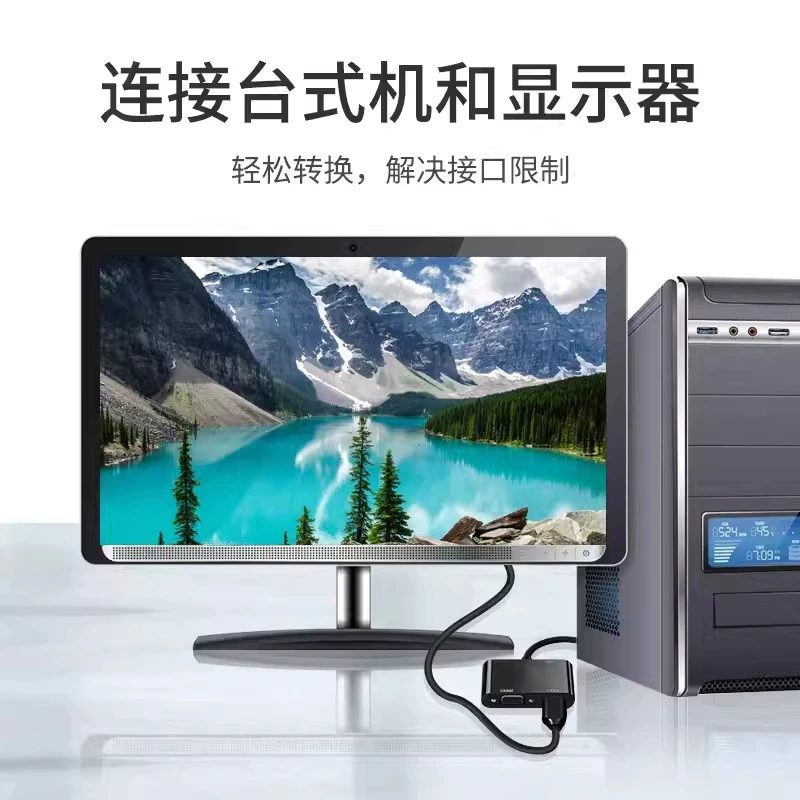 Многофункциональный конвертер HDMI в HDMI плюс VGA переключатель с независимым аудиоинтерфейсом, удобный и практичный