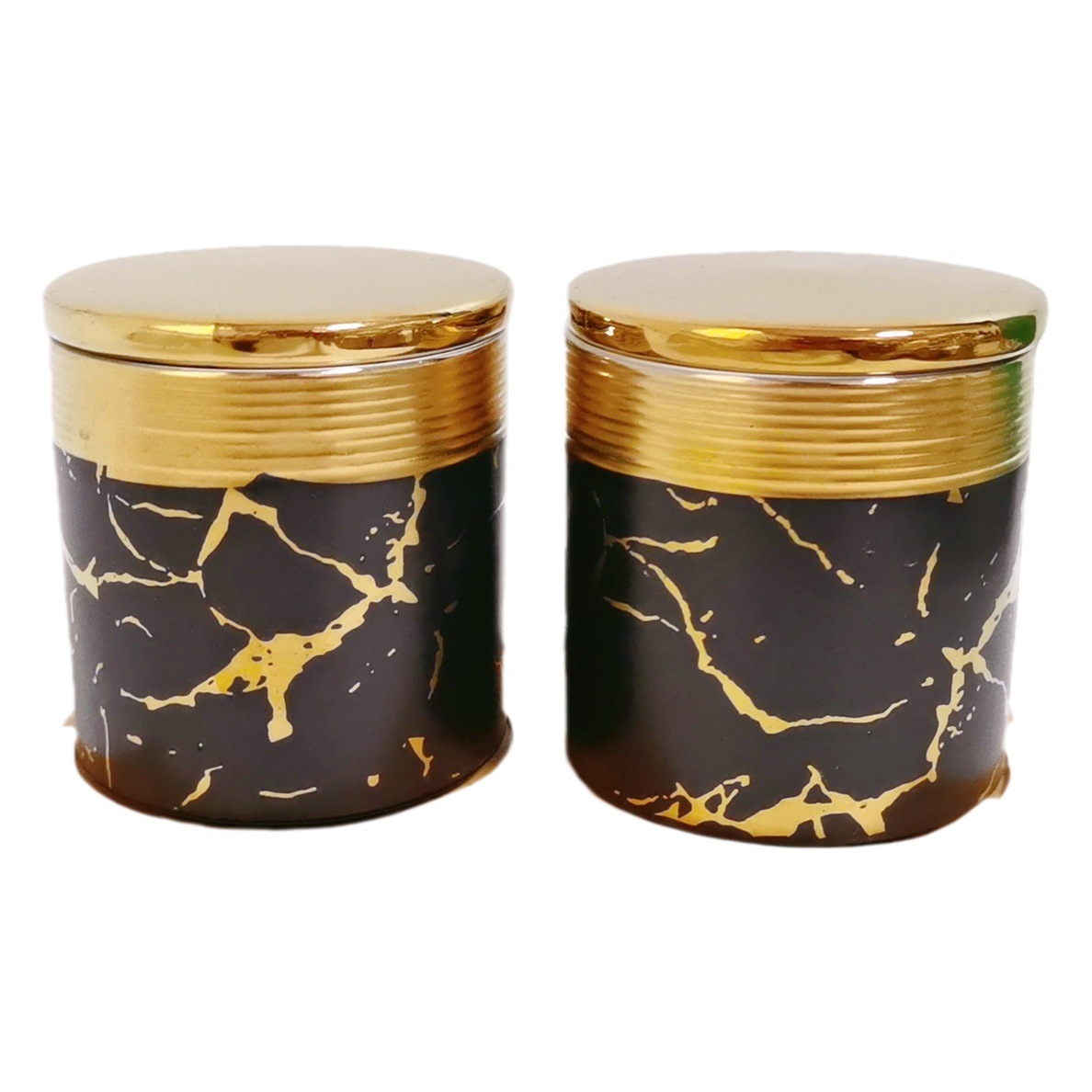 Jarra sellada de galvanoplastia de estilo europeo jarra de condimento de cocina de cerámica con jarra de almacenamiento de grano de madera jarra de café jarra de almacenamiento de sal y azúcar