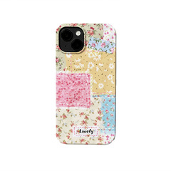 Stitching floral film, 2-in-1 suitable for Apple iPhone 15 Pro Max case, soft case for iPhone 14 Pro/13/11 Pro, hard case