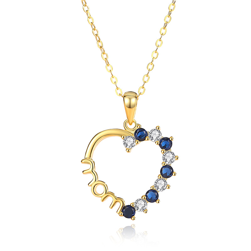 Collar transfronterizo 925 plata nuevo collar del día de la madre MOM europeo y americano diseño avanzado, cadena de clavícula de nicho de lujo ligero