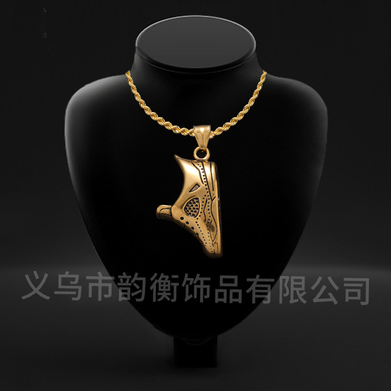 Vintage Titanium Steel Necklace Personality Vintage Sports Sneakers Pendant Personality Punk Necklace Vintage Fashion Punk