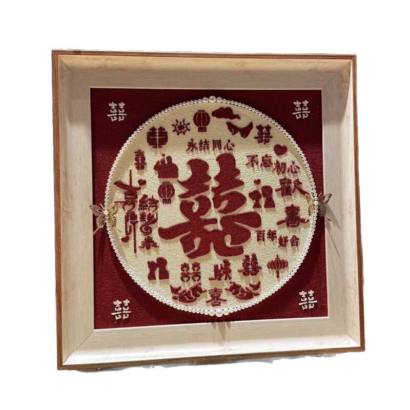 新婚礼物送新人新娘手工制作diy肌理画材料包订婚送闺蜜结婚丙烯|undefined