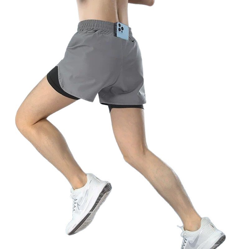 Running Shorts for Men, Sports Training Two-In-One Quick-Dry Three-Point Summer Professional Marathon Fitness Shorts with Phone Pocket Running Shorts for Men, Sports Training Two-In-One Quick-Dry Three-Point Summer Professional Marathon Fitness Shorts with Phone Pocket