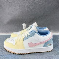 2025 新 AJ1 マカロンロートップ文化カジュアルスニーカー同じ立体男性と女性のカップルの靴キャンパススタイルの靴
