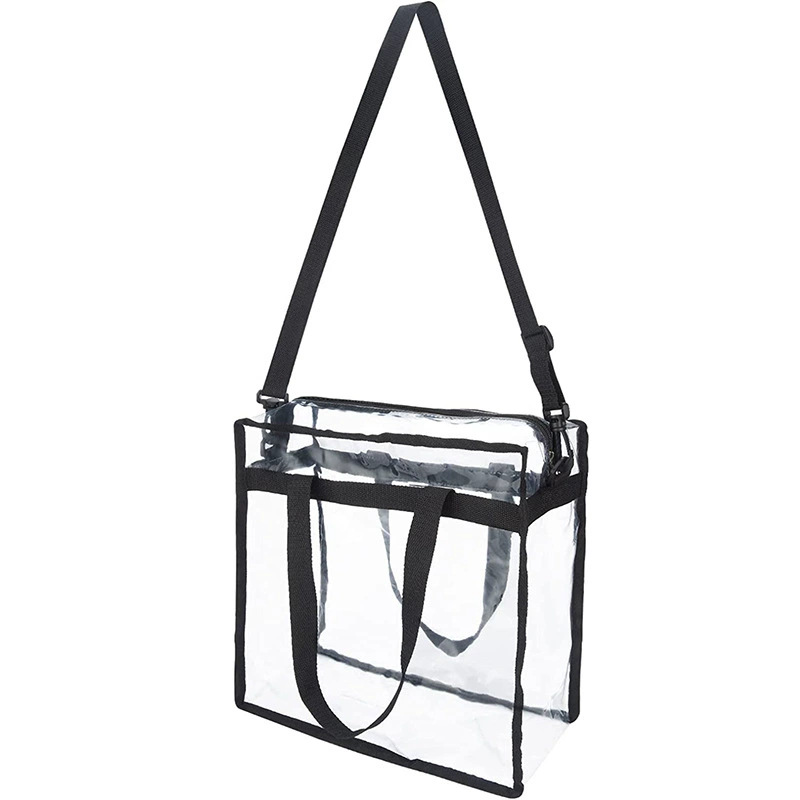 Transparent Pvc Shoulder Bag Foldable Crossbody Beach Tote Bag_voghion.com