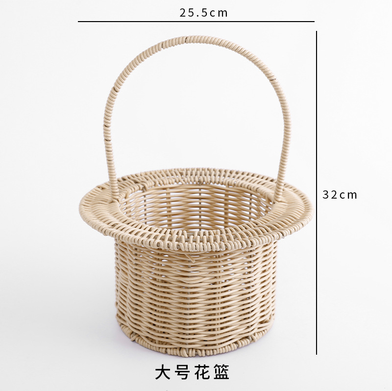 Cesta de flores tejida con forma de sombrero, ramo de flores frescas, cesta de mano, regalo creativo hecho a mano para días festivos, materiales de arte floral DIY.