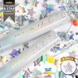 瑞翰跨境30CM新款生日派对节日庆典礼花 镭射五角星旋转礼炮