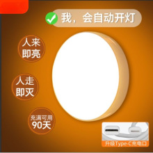 2024新款人体感应灯夜间自动亮灯家用走廊过道智能声控充电小夜灯