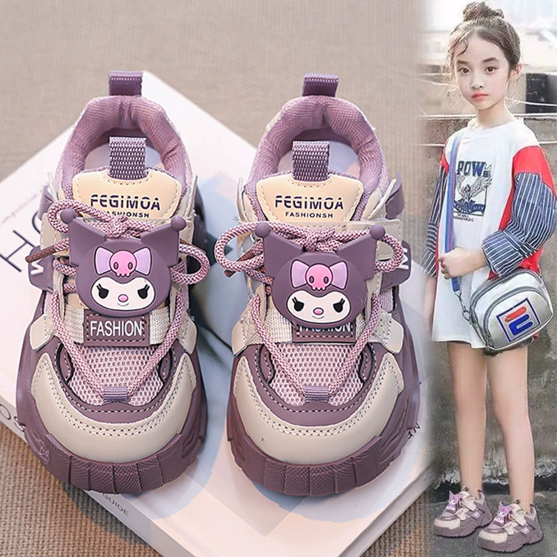 Куломи детская обувь для девочек 2025 новый весенний и осенний детский спортивный папа обувь сетчатая девушка большие дети устойчивая обувь