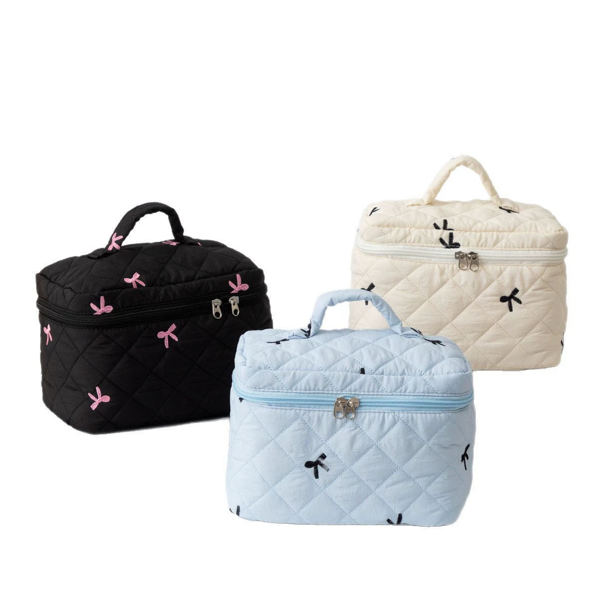 Объемная косметичка с бантом, органайз bag, вышивка