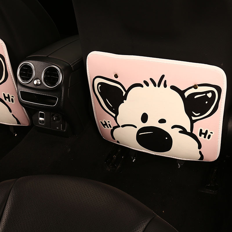 Big-Nosed Dog Car Anti-Kick Pad Universal Seat Back Car Interior Decoration Cute Car Rear Seat Back Anti-Dirty
