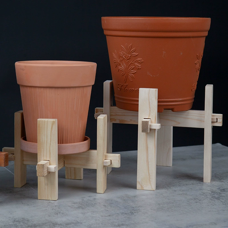 Скандинавская напольная четырехногая подставка для цветов, гостиная, балкон, деревянный крест, стойка для цветочного горшка, держатель для цветочного горшка для суккулентов, напольная стойка для хранения