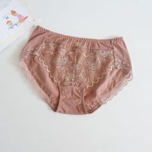 出口韩国外贸尾单货中腰蕾丝纯棉女士内裤舒适透气性感三角裤大连
