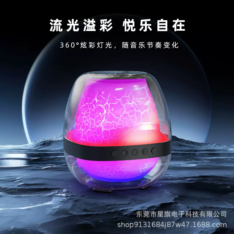 户外炫彩灯话筒蓝牙音箱便携式多功能插卡K歌居家音响家庭KTV私模