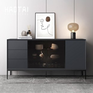 Sympathetic minimalist cabinet wine cabinet lacquer modern solid wood induction light tea storage porch cabinet multifunctional cupboard