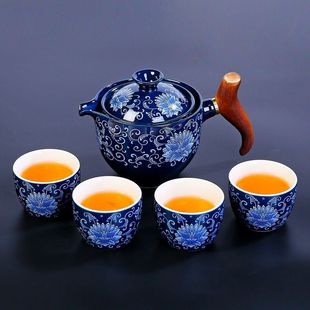 Express Cup Travel Tea Set Free Brew Automatic Teapot One Pot Four Cup Glass Simple Portable Small Set Home Tea
