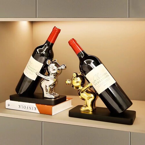 Violent Bear Red Wine Rack Display Cabinet TV Stand Living Room Entrance Dining Cabinet Bokugua Decorative Home Decor Personality