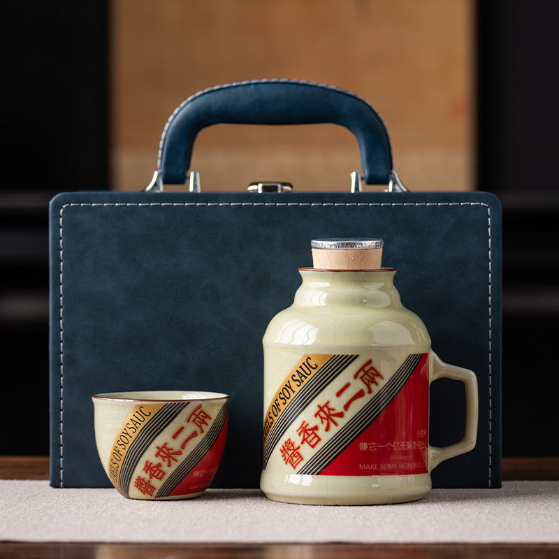 Ru窑 pequeña olla caliente puede ser cultivada con rebanada de sopa de salsa retrógrada con tapa cerámica de gran capacidad anti-corrosión tetera taza de agua taza de marca