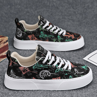 Men's Shoes Spring 2025 New Breathable Canvas Shoes Korean Style Trbottomyy Versatile Lightweight Soft Sole Non-Slip Low-Cut Sneakers for Men