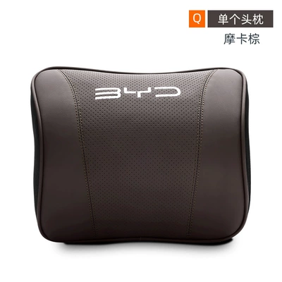 Headrest, BYD Leather Headrest Waist Back - byd-genuine-leather-memory-foam-headrest-mocha-brown-singleknitting-label