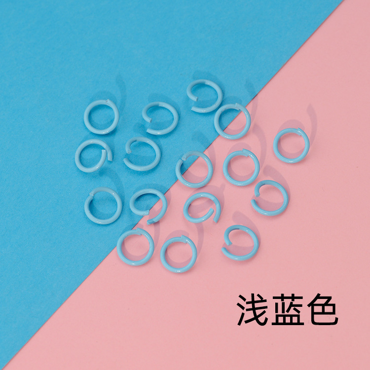 DIY pintura color anillo abierto anillo de conexión de metal hecho a mano solo anillo pulsera collar de color caramelo llavero material