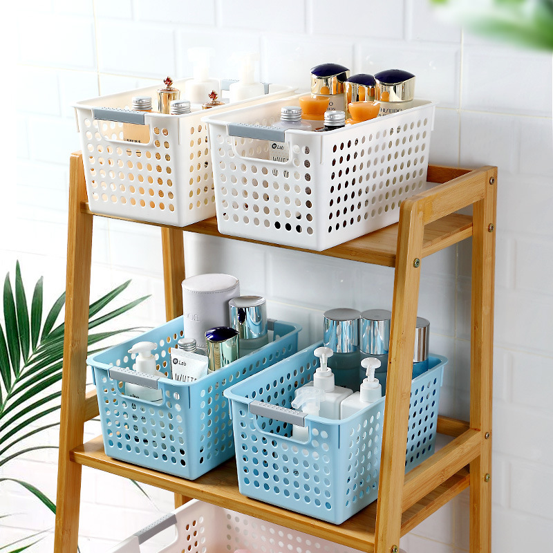Cesta de cocina Cesta de plástico de bocadillos Cesta de almacenamiento de baño cuadrada Cesta pequeña Cesta de almacenamiento de cosméticos Caja de almacenamiento