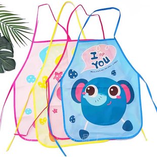 Apron Same Day Delivery Children's Apron Cartoon Kids Apron Toddler Painting Clothes Waterproof and Oil-Proof Baby Apron Now