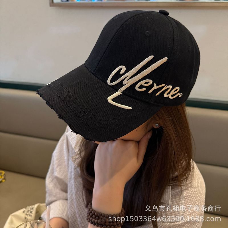 帽子女2025新款大头围刺绣棒球帽宽帽檐大脸显脸小潮牌硬顶鸭舌帽|undefined