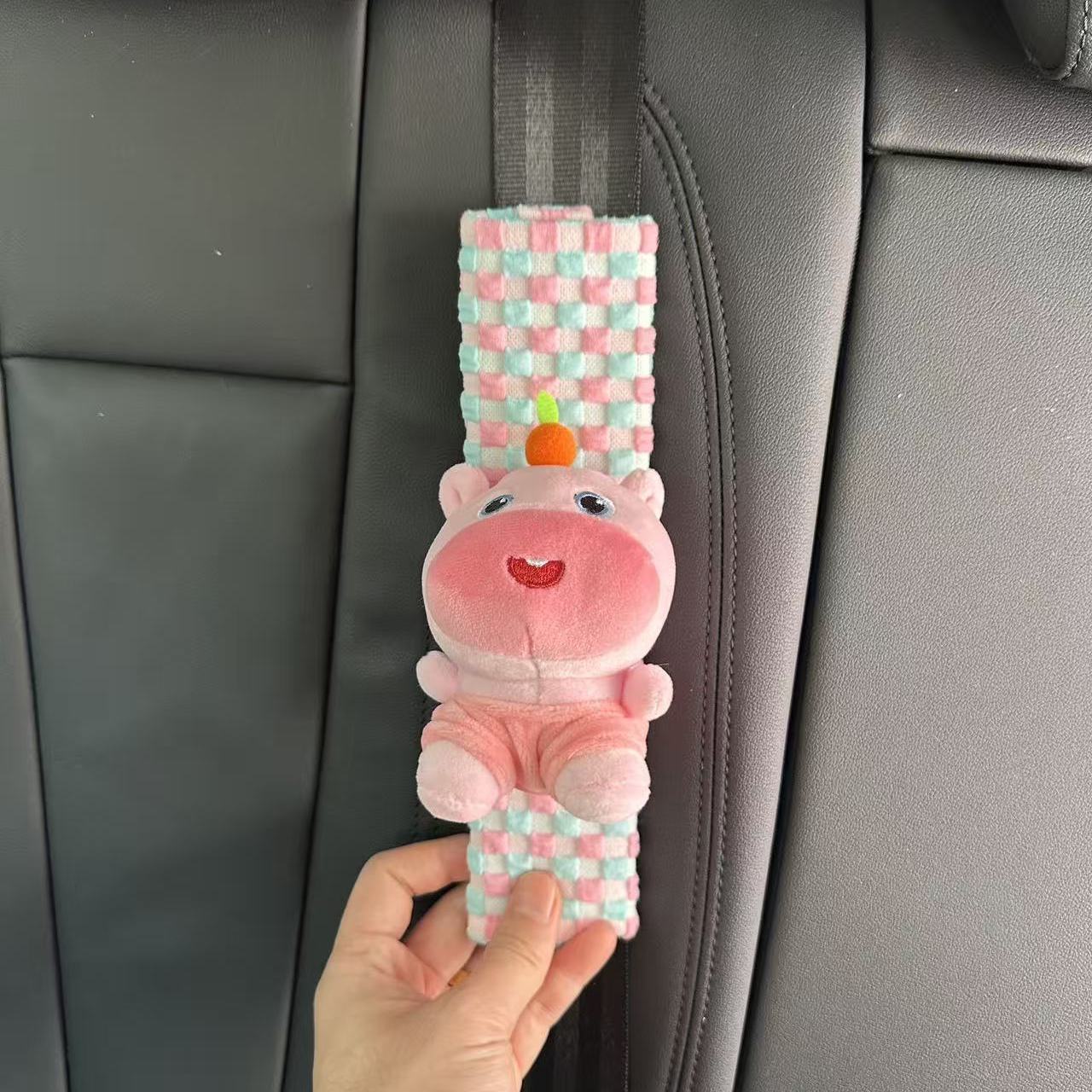 Plush Capybara Lulu Car Seatbelt Shoulder Pad Cartoon Protective Cover Anti-Scratch Clothing Cute Decorative Item Creative