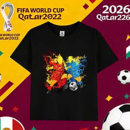 2026美墨加世界杯 彩绘印花T恤 亚马逊热销纯棉短袖儿童装60314-8
