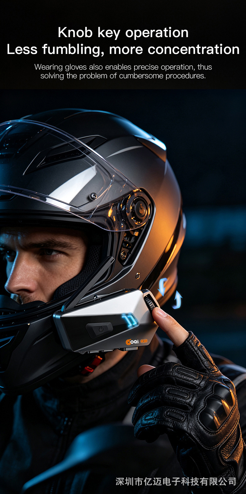 In-Stock Foldable Antenna Helmet Headset K22 for Motorcycle Riding, 1500m Intercoms, Cross-Brand Compatibility, Third Generation