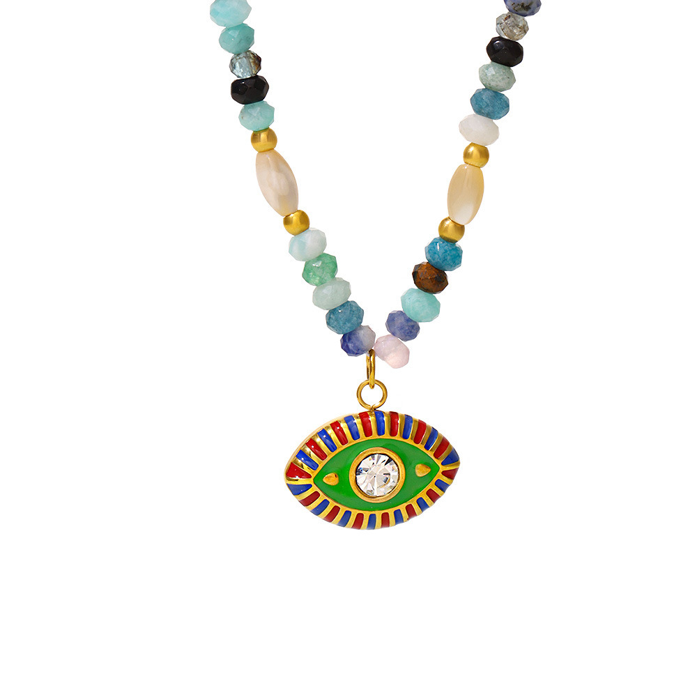 Creative organic ethnic necklace from pearl stainless steel