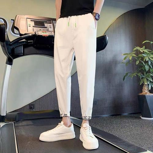 Men's Spring and Autumn Trend Brand Casual Hipster Streetwear Slim Fit Nine-Piece Bottoms 2024 New Leisure Harlon Pants