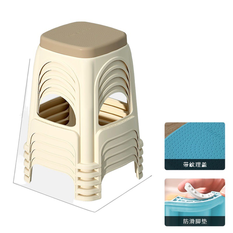 Taburete de almacenamiento de plástico, banco para niños con pegamento cocido grueso, sala de estar doméstica, fuerte y duradero, taburete pequeño para adultos al por mayor