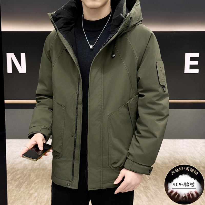 专柜男士防寒90%绒羽绒服短款2025新款青中年男装保暖面包服外套.