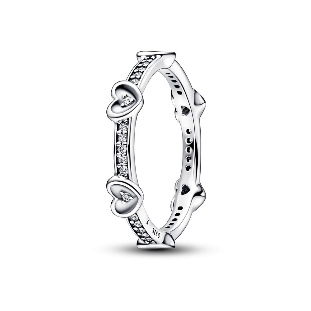Fanpandora di S925 plata esterlina europea y americana diamante-incrustado ola corona anillo estrella y Luna anillo combinación anillo epoxi fila anillo de diamantes