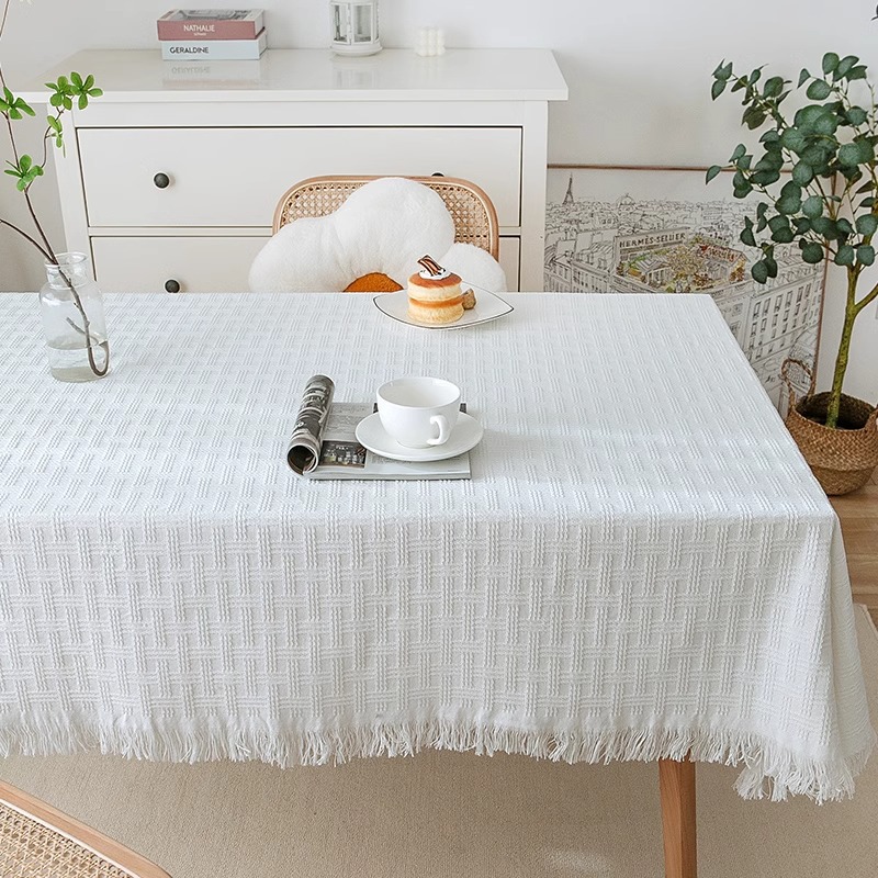 Well grid-putih [meja panjang] / 90*90cm-cocok untuk meja samping tempat tidur/meja bulat persegi kecil